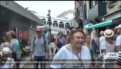 VENEZIA | 'NO ALLA TASSA D'ACCESSO': MERCOLEDI' 21 ALLE 18 APPUNTAMENTO A RIALTO