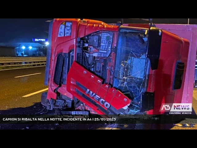 PADOVA | CAMION SI RIBALTA NELLA NOTTE, INCIDENTE IN A4 - ANTENNA TRE ...